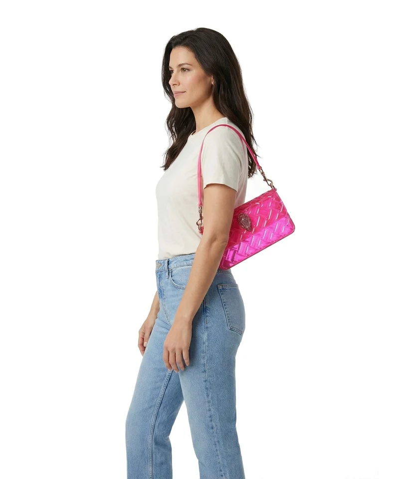 Kurt Geiger Jelly Kensington Sac porté épaule fuchsia