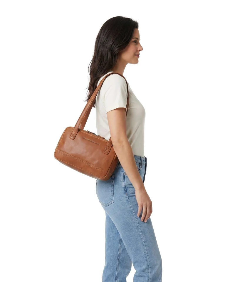 The Chesterfield Brand Wax Pull Up Cow Fenno Sac porté épaule cognac