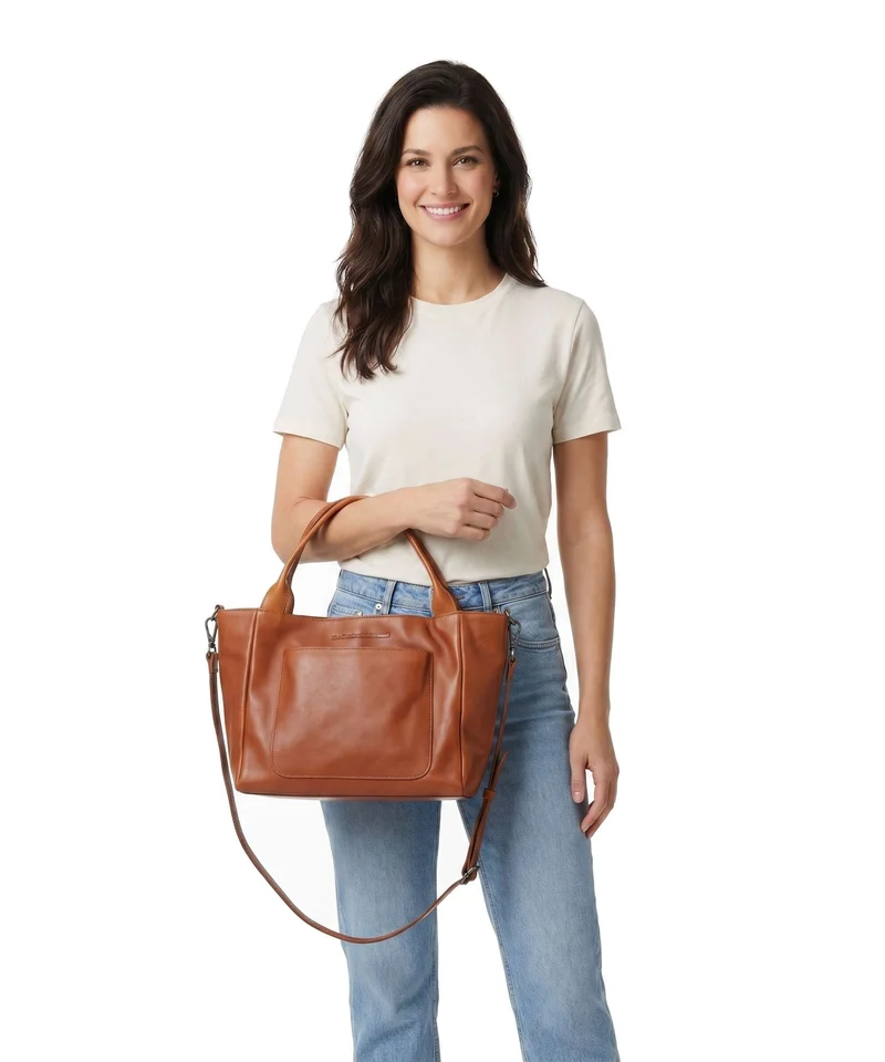 The Chesterfield Brand Wax Pull Up Cow Tenara Sac porté épaule cognac