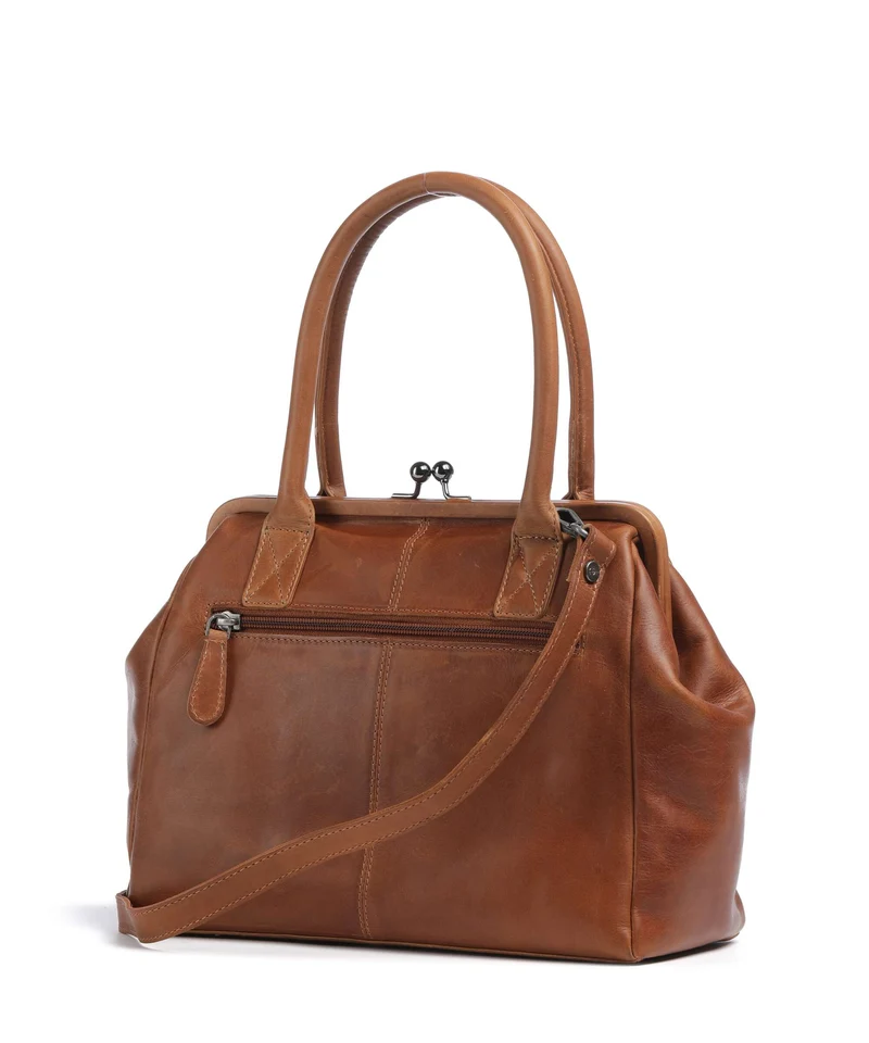The Chesterfield Brand Wax Pull Up Cow Dorin Sac porté épaule cognac