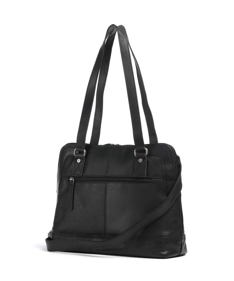 The Chesterfield Brand Wax Pull Up Cow Seron Sac porté épaule black
