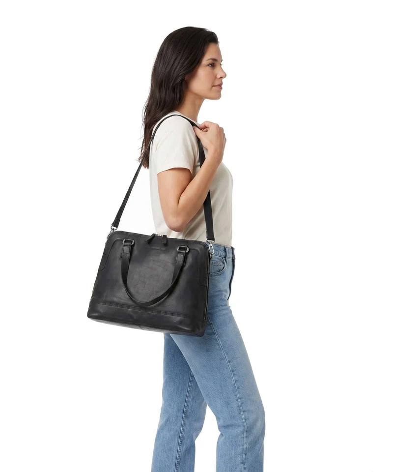 The Chesterfield Brand Wax Pull Up Cow Seron Sac porté épaule black