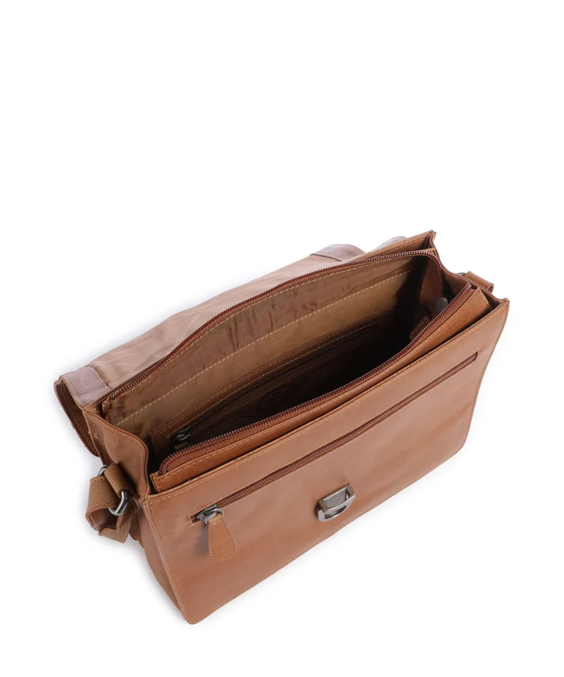 The Chesterfield Brand Wax Pull Up Cow Lunor Sac porté épaule cognac