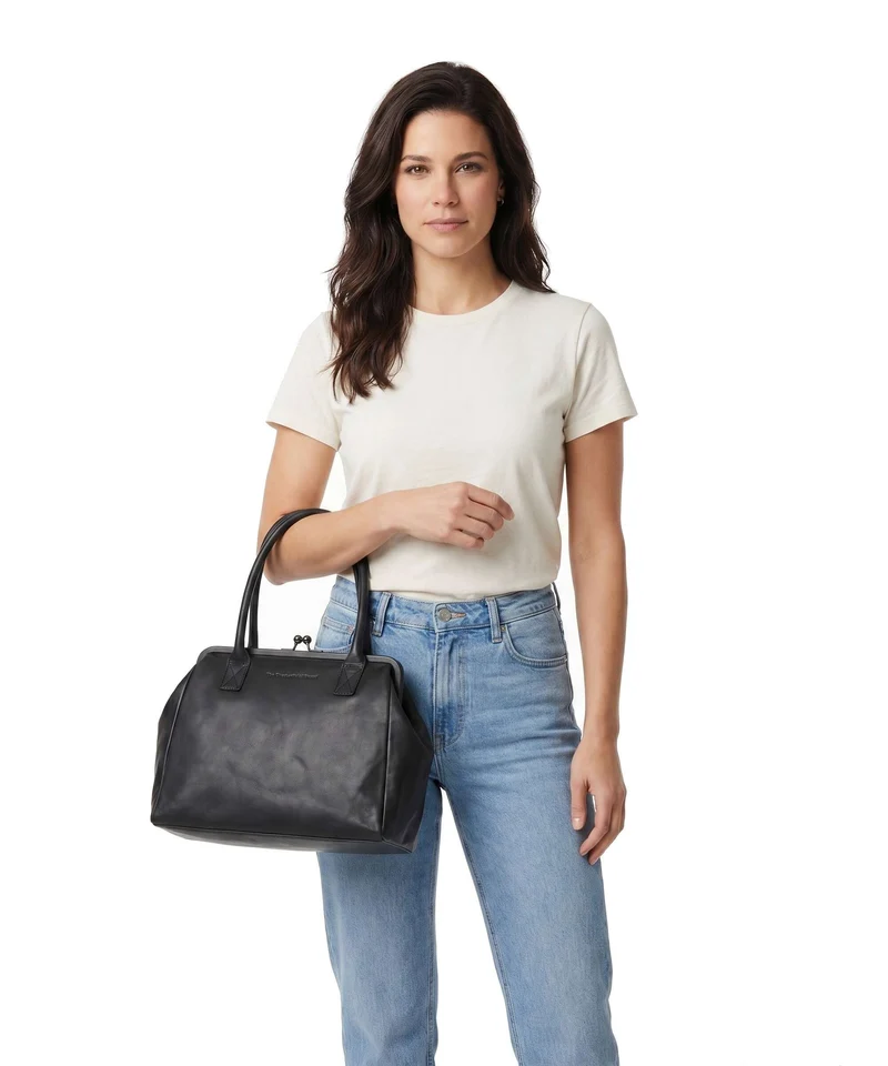 The Chesterfield Brand Wax Pull Up Cow Dorin Sac porté épaule black