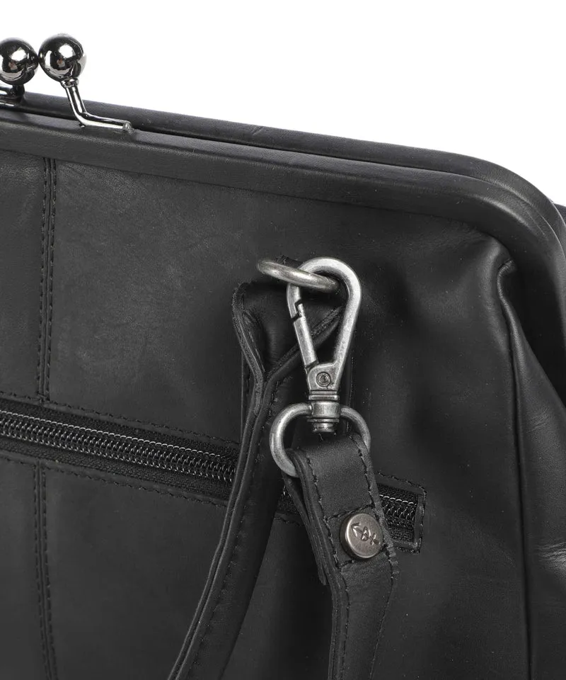 The Chesterfield Brand Wax Pull Up Cow Dorin Sac porté épaule black