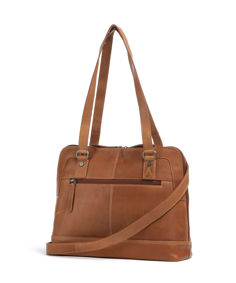 The Chesterfield Brand Wax Pull Up Cow Seron Sac porté épaule cognac