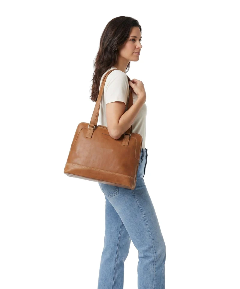The Chesterfield Brand Wax Pull Up Cow Seron Sac porté épaule cognac