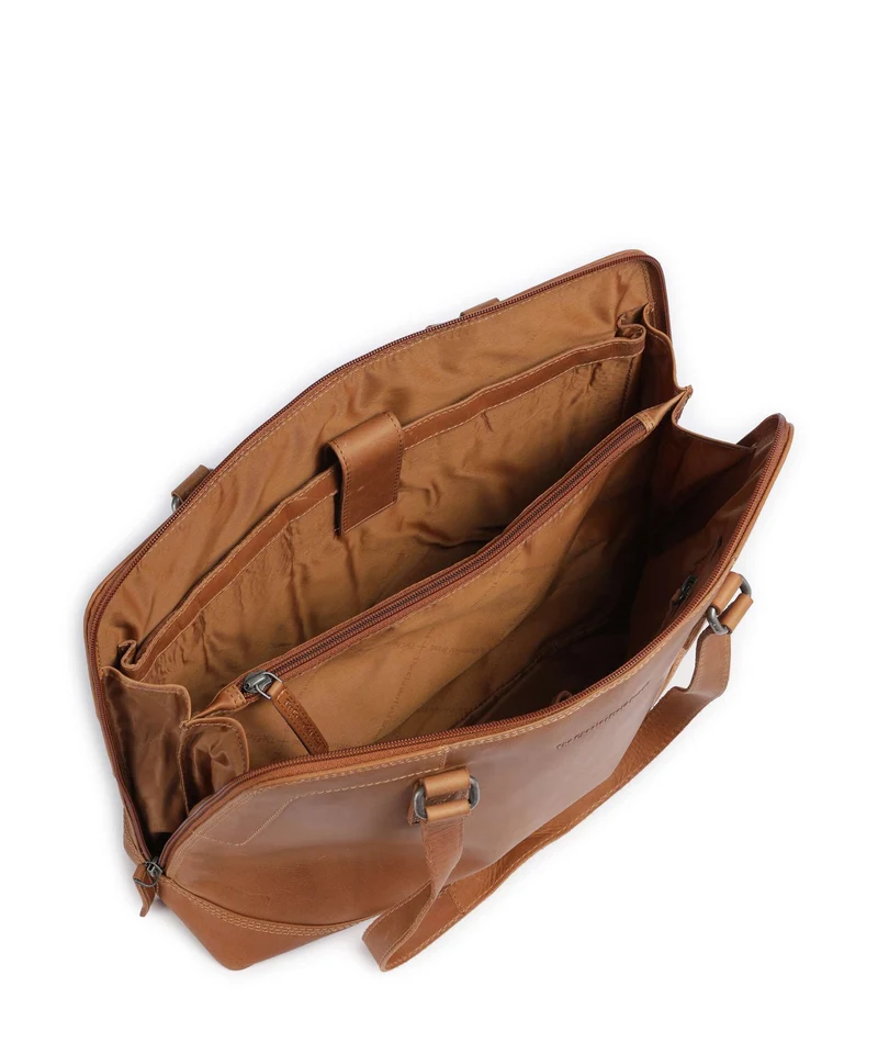 The Chesterfield Brand Wax Pull Up Cow Elvar Sac porté épaule cognac