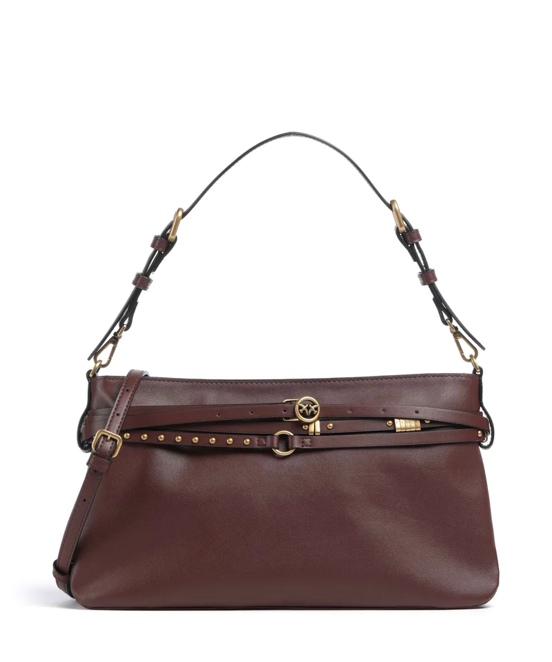 Pinko Belt Classic Sac porté épaule burgundy wine/antique gold