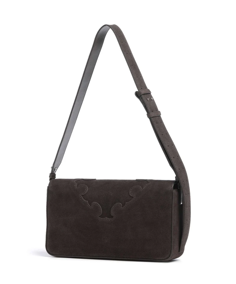 Pinko Love One Classic Slouchy Sac porté épaule marrone/chicco di caffe/old silver