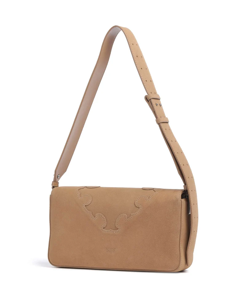 Pinko Love One Classic Slouchy Sac porté épaule beige/scoiattolo/old silver