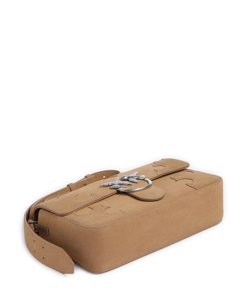 Pinko Love One Classic Slouchy Sac porté épaule beige/scoiattolo/old silver