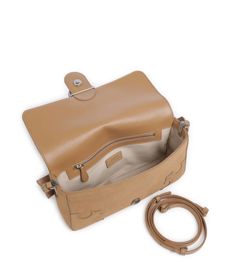 Pinko Love One Classic Slouchy Sac porté épaule beige/scoiattolo/old silver