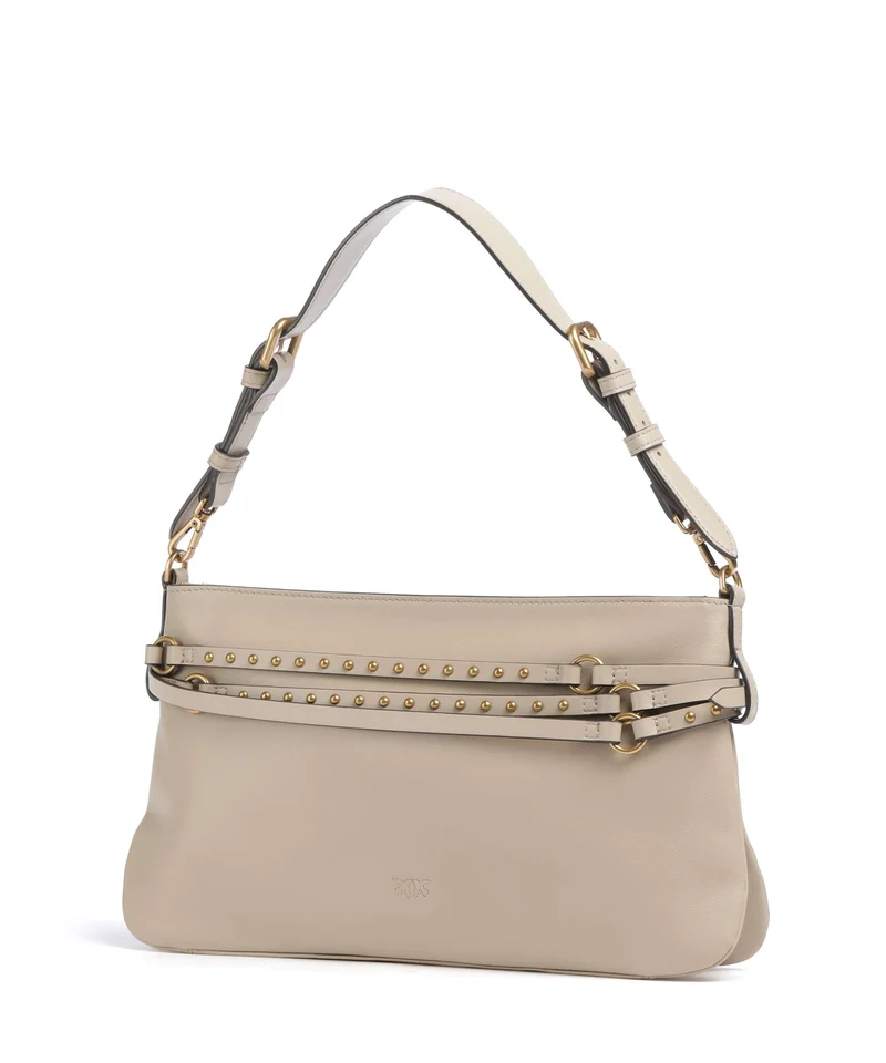 Pinko Belt Classic Sac porté épaule beige/grigio fumo/antique gold