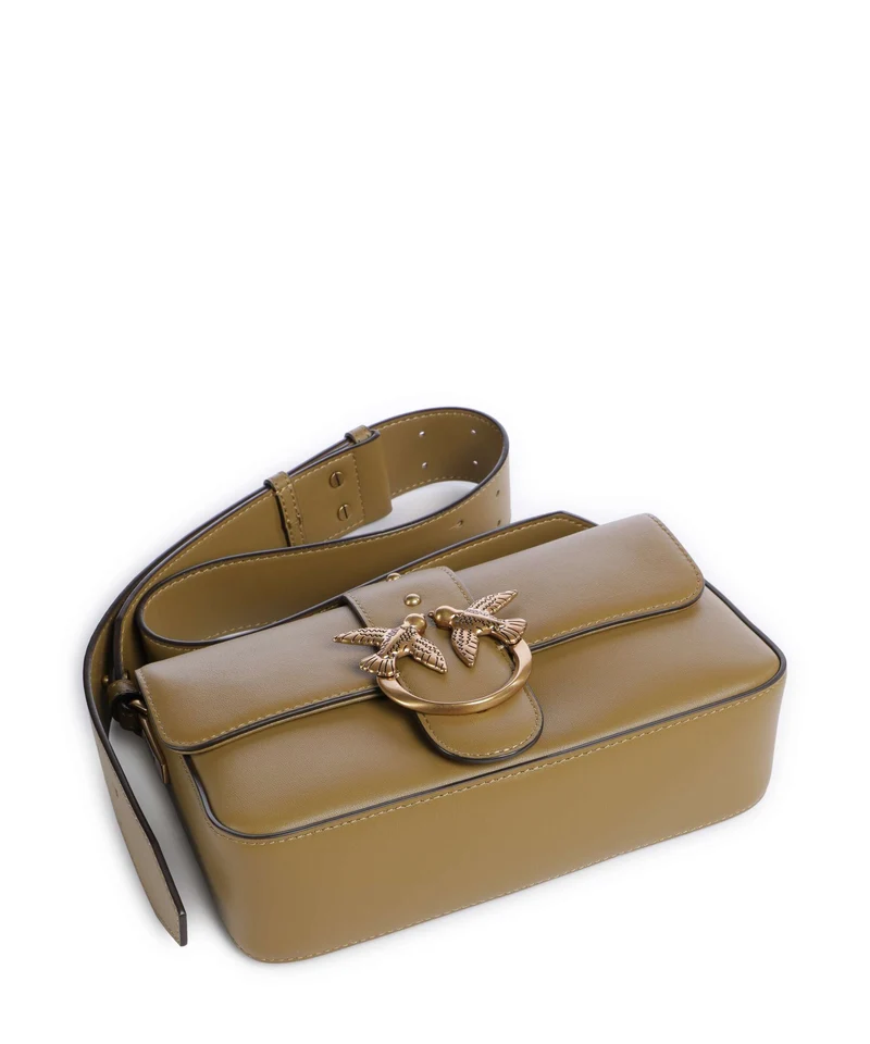 Pinko Love One Mini Slouchy Sac porté épaule verde canguro/antique gold