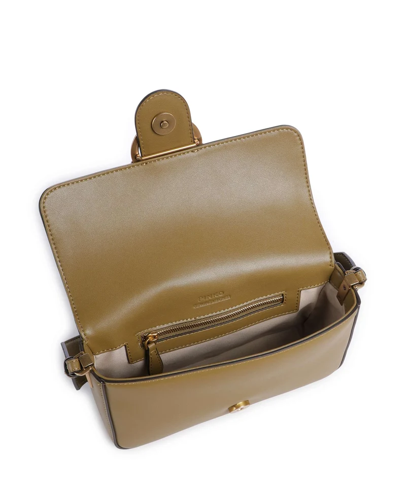 Pinko Love One Mini Slouchy Sac porté épaule verde canguro/antique gold