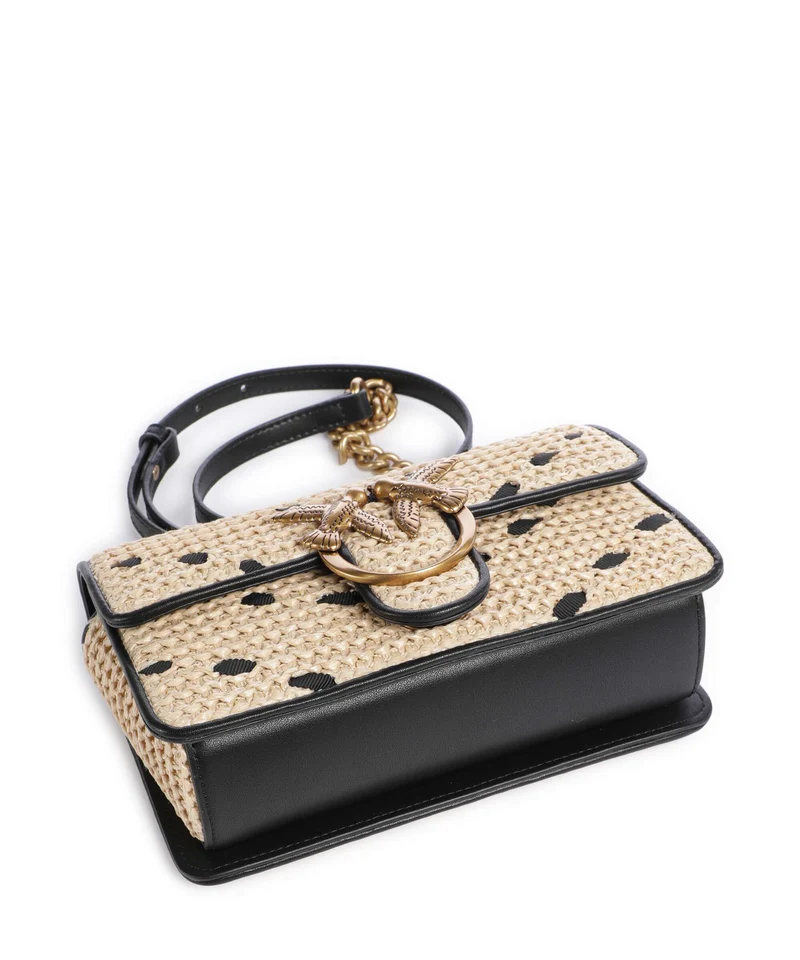Pinko Love One Mini Sac bandoulière paglia/nero/antique gold