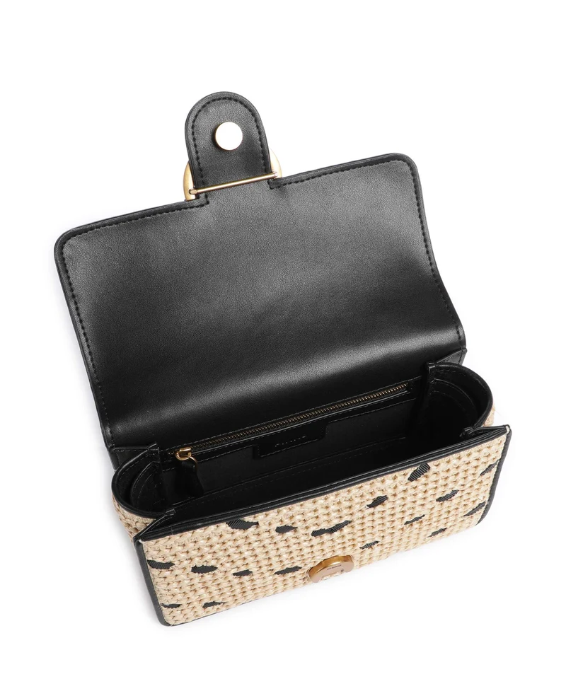 Pinko Love One Mini Sac bandoulière paglia/nero/antique gold