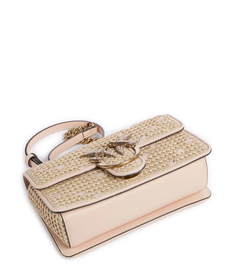 Pinko Love One Mini Sac bandoulière paglia/rosa/antique gold