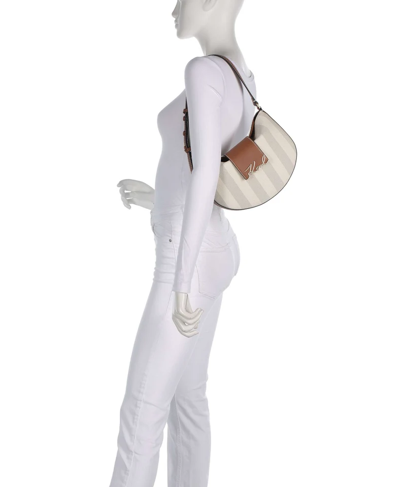 Karl Lagerfeld K/Signature Sac porté épaule natural canvas/tan