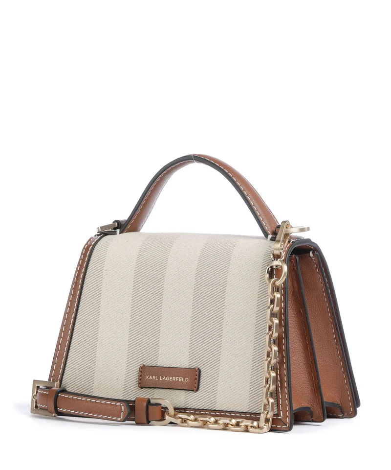 Karl Lagerfeld K/Signature 2.0 Small Sac bandoulière natural canvas/tan