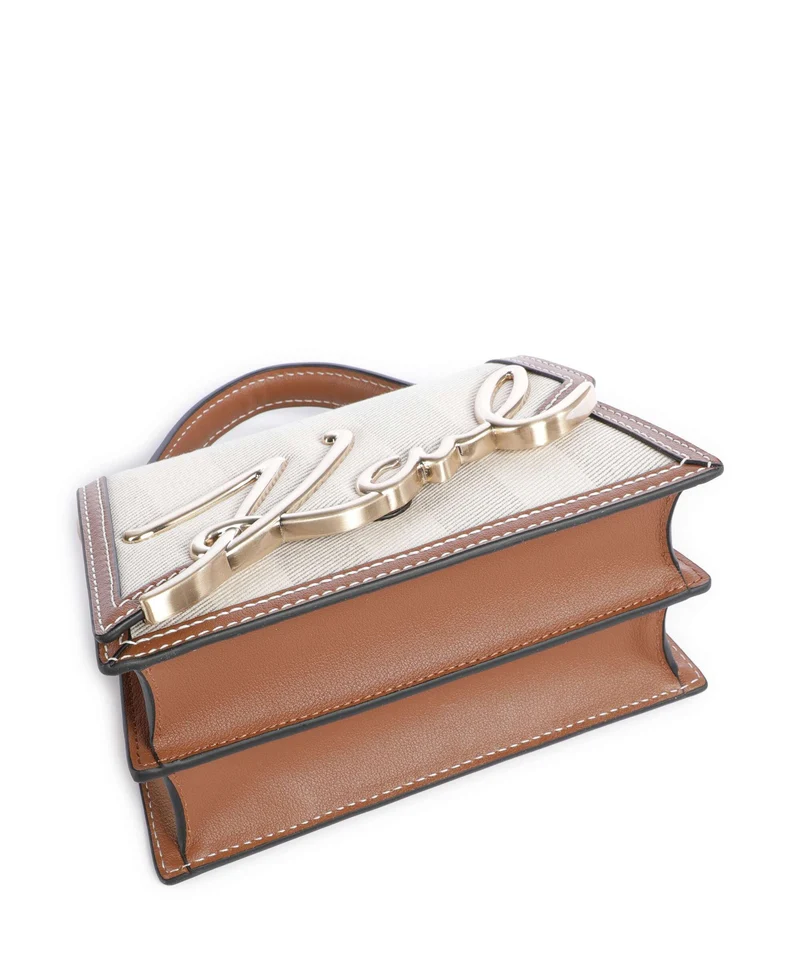 Karl Lagerfeld K/Signature 2.0 Small Sac bandoulière natural canvas/tan