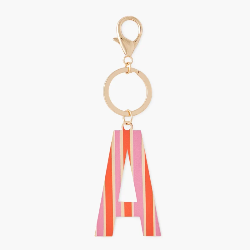 Porte-clés lettre "A" à rayures