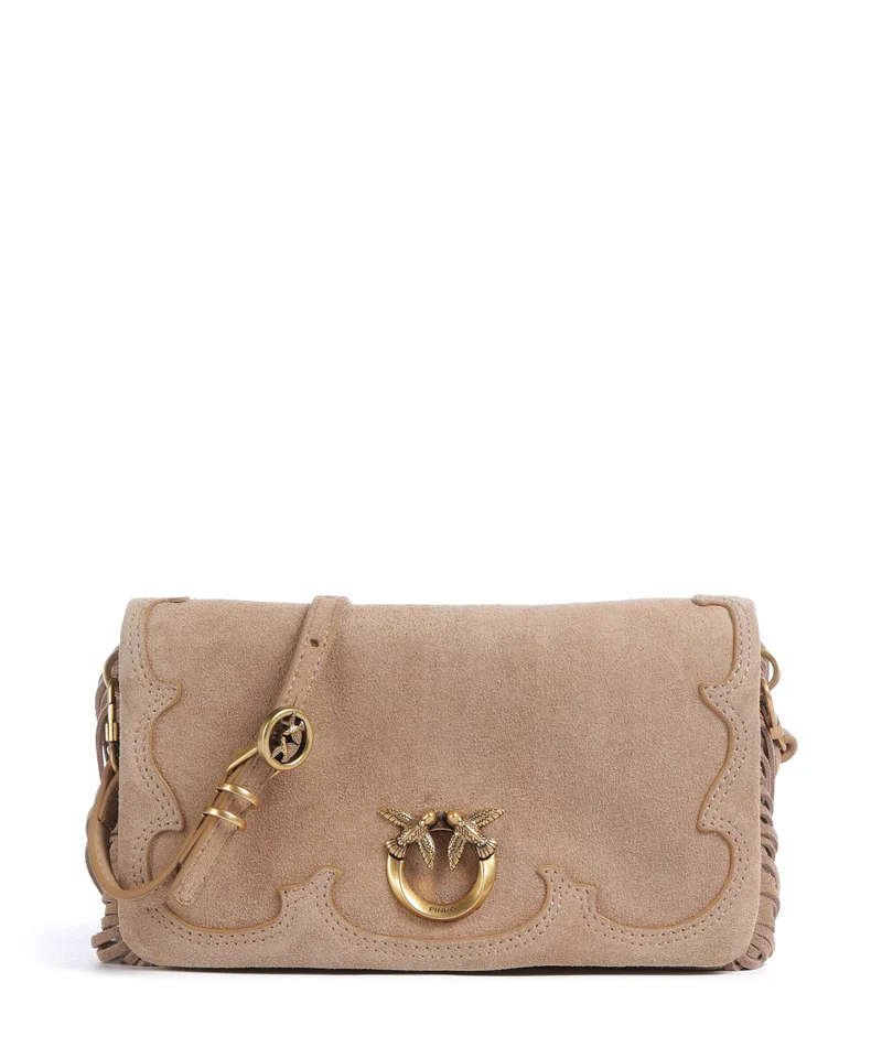 Pinko Love Click Soft Horizontal Mini Sac bandoulière beige/scoiattolo/antique gold
