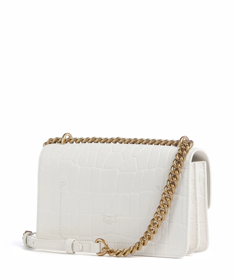 Pinko Love One Mini Sac porté épaule bianco nembo/antique gold