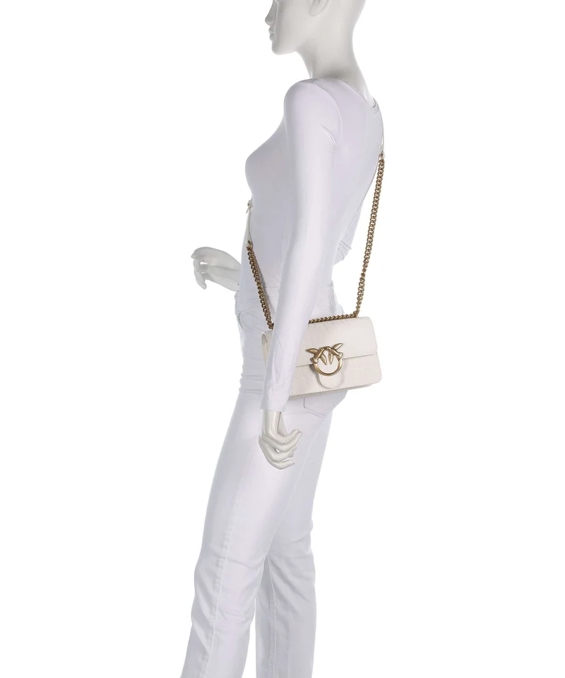 Pinko Love One Mini Sac porté épaule bianco nembo/antique gold