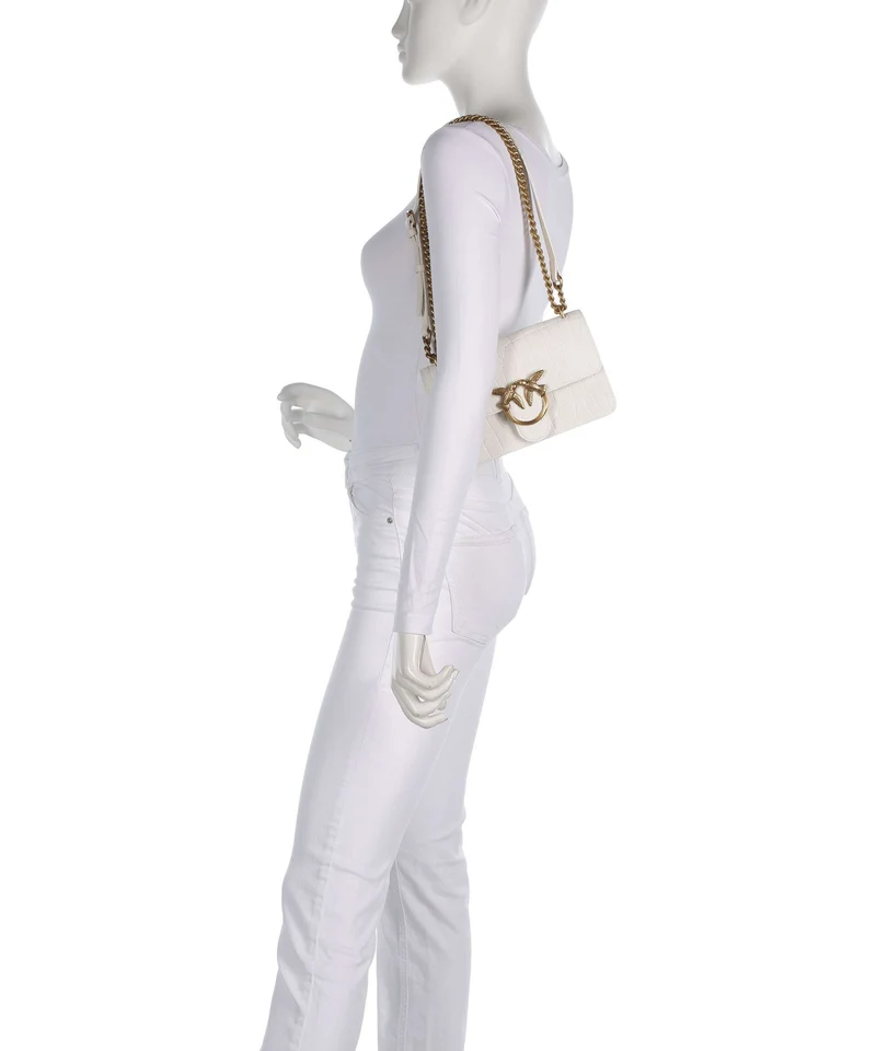 Pinko Love One Mini Sac porté épaule bianco nembo/antique gold