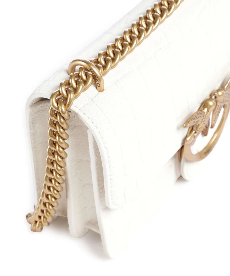 Pinko Love One Mini Sac porté épaule bianco nembo/antique gold