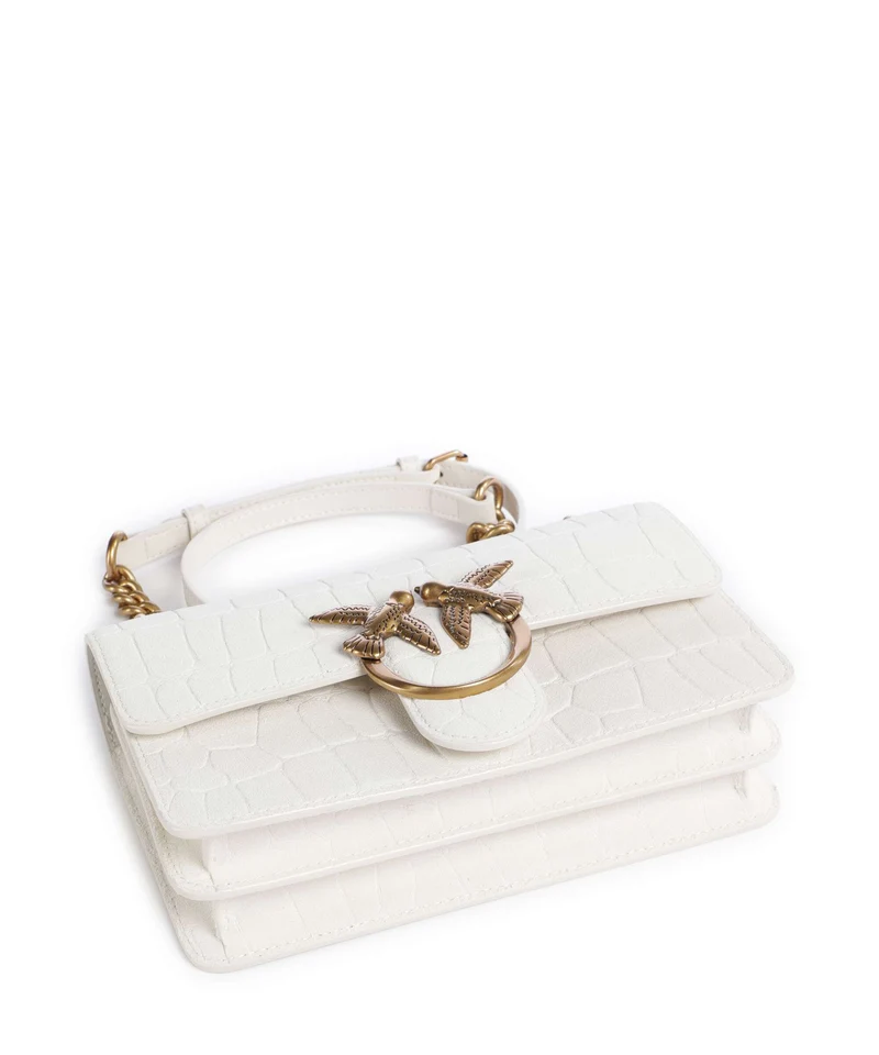 Pinko Love One Mini Sac porté épaule bianco nembo/antique gold