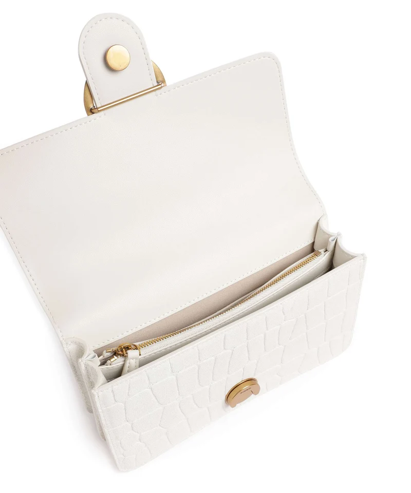 Pinko Love One Mini Sac porté épaule bianco nembo/antique gold