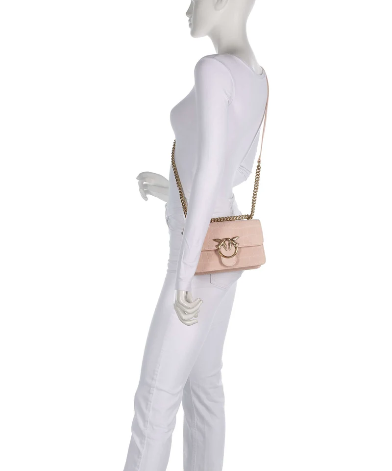 Pinko Love One Mini Sac porté épaule light pink/antique gold