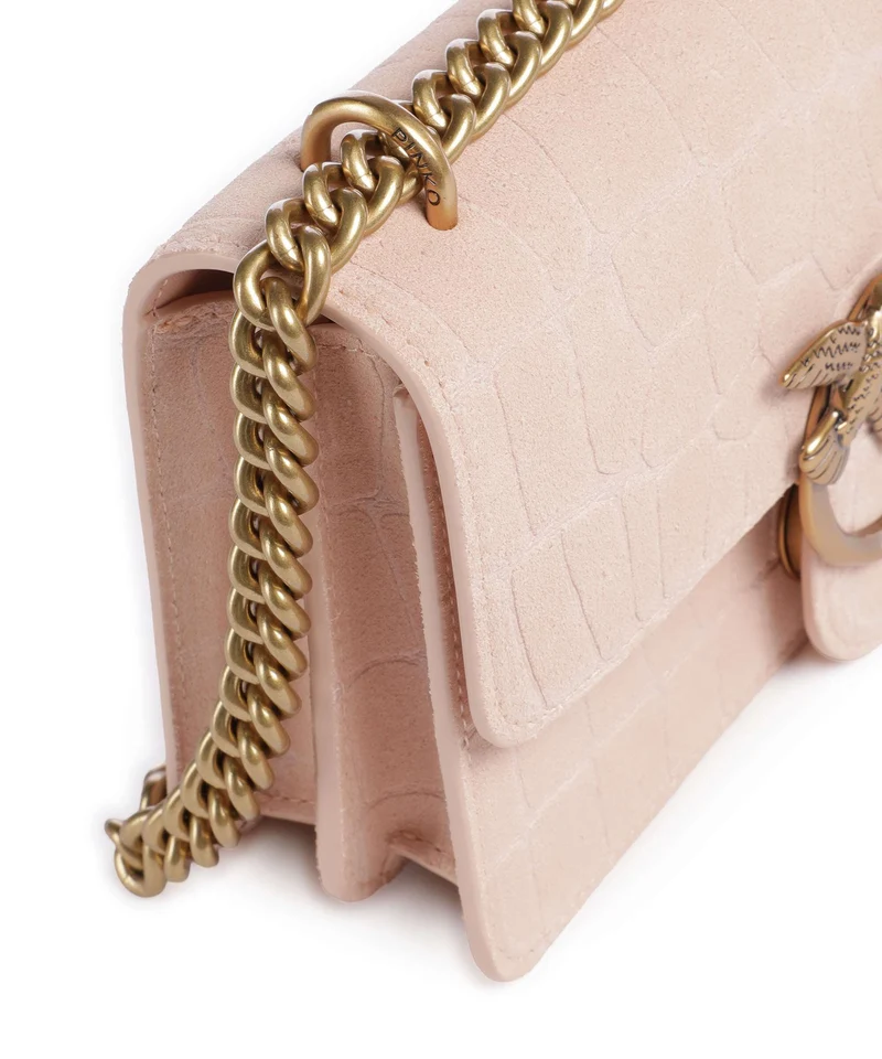 Pinko Love One Mini Sac porté épaule light pink/antique gold