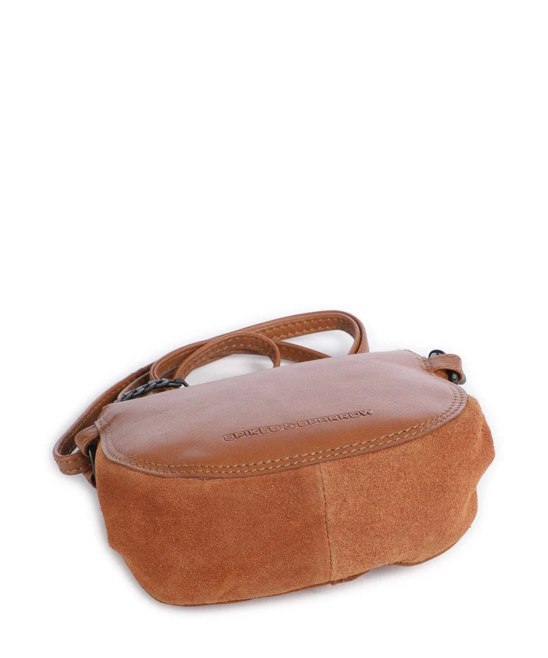 Spikes & Sparrow Suede Mix Delaine Sac bandoulière brandy