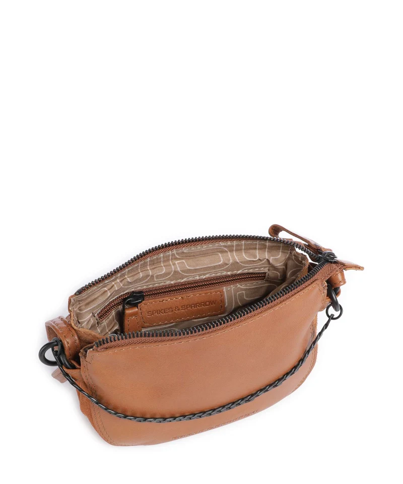 Spikes & Sparrow Suede Mix Delaine Sac bandoulière brandy