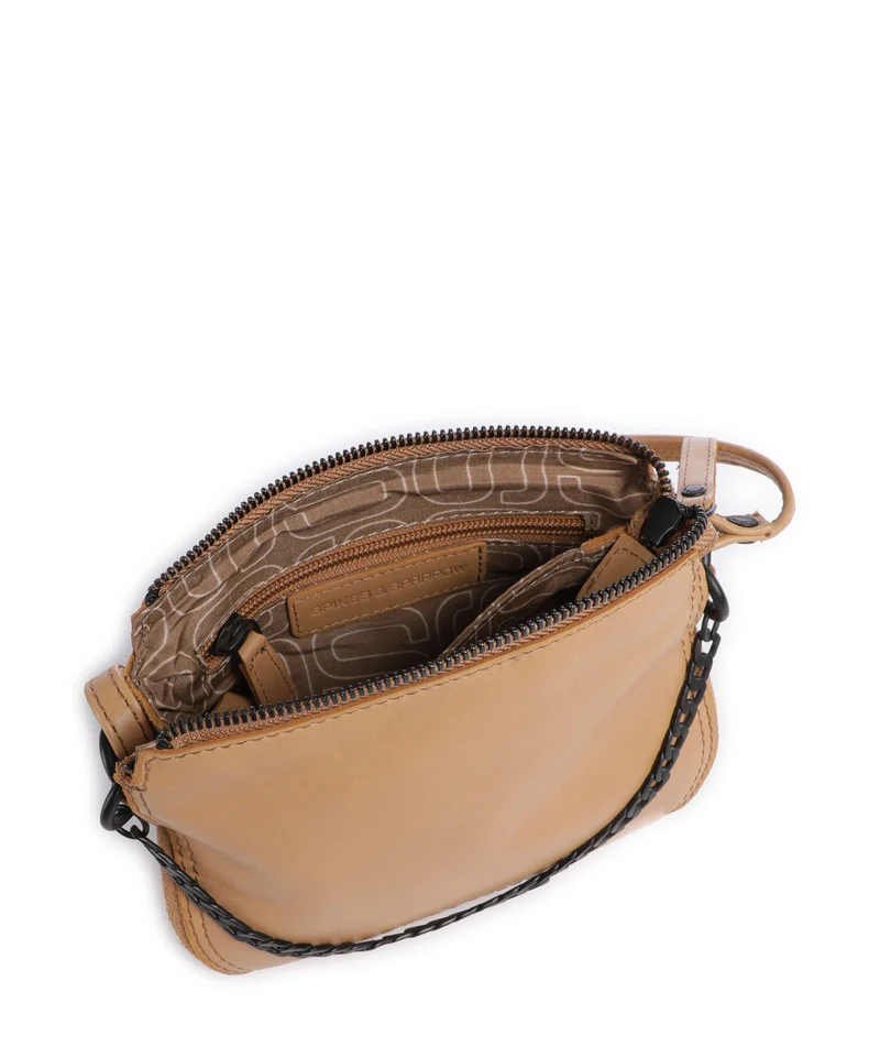 Spikes & Sparrow Suede Mix Delaine Sac bandoulière camel