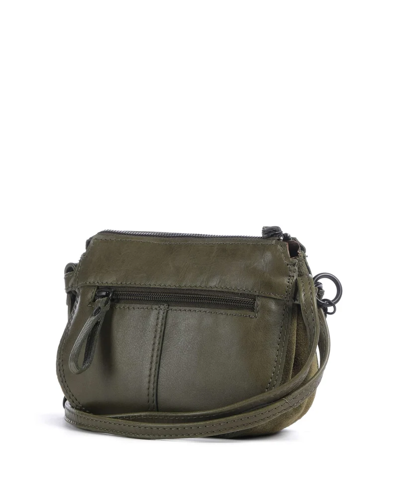 Spikes & Sparrow Suede Mix Delaine Sac bandoulière green