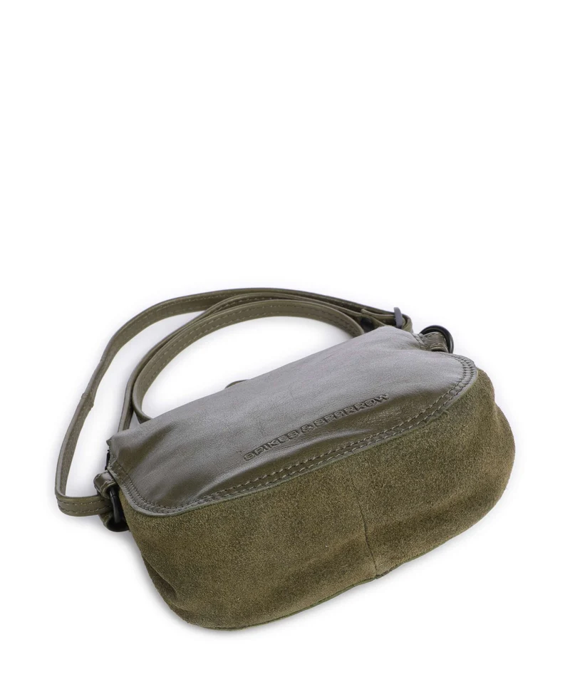 Spikes & Sparrow Suede Mix Delaine Sac bandoulière green