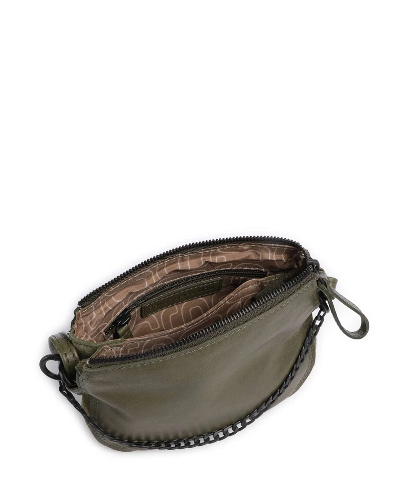 Spikes & Sparrow Suede Mix Delaine Sac bandoulière green