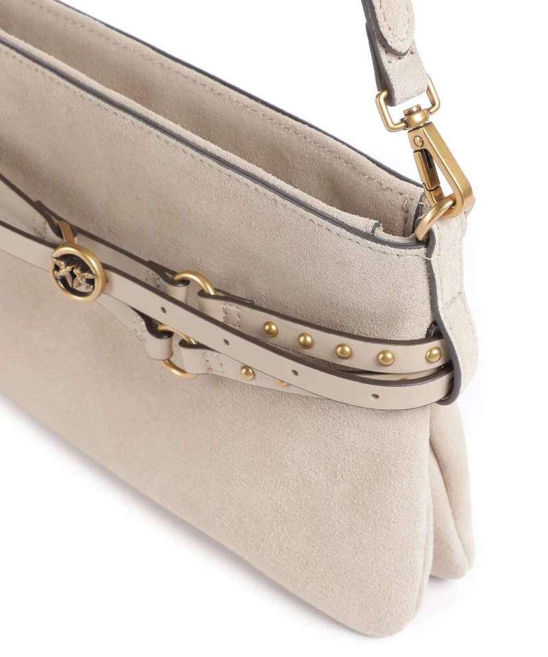 Pinko Belt Mini Sac porté épaule beige/grigio fumo/antique gold