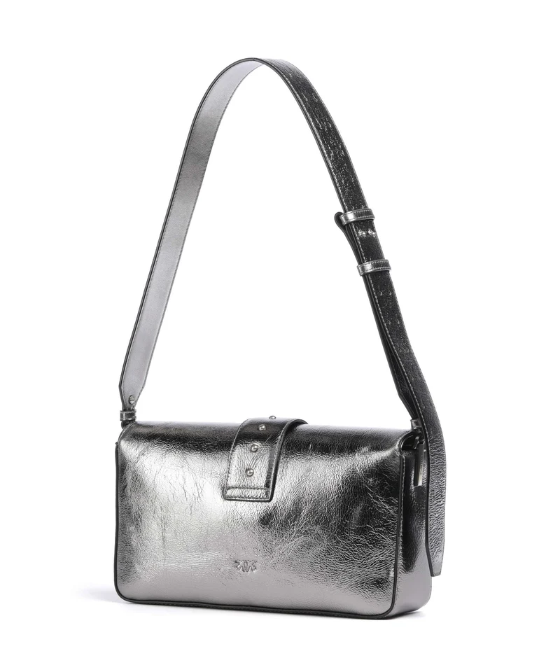 Pinko Love One Classic Slouchy Sac porté épaule antracite/old silver