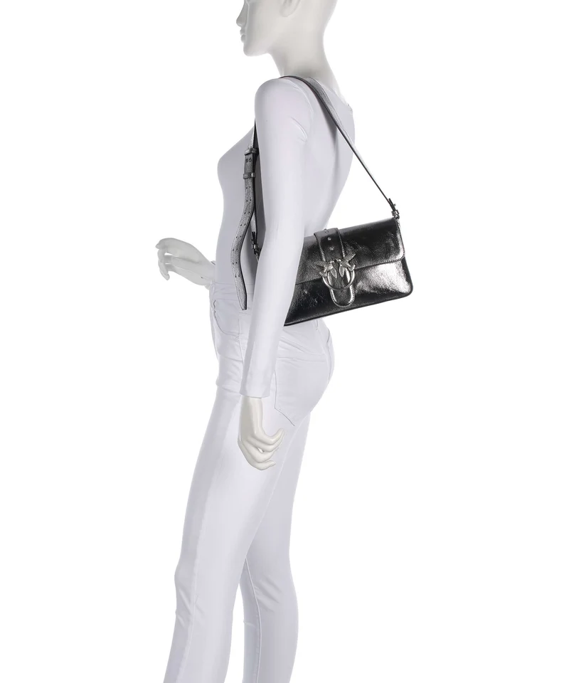 Pinko Love One Classic Slouchy Sac porté épaule antracite/old silver