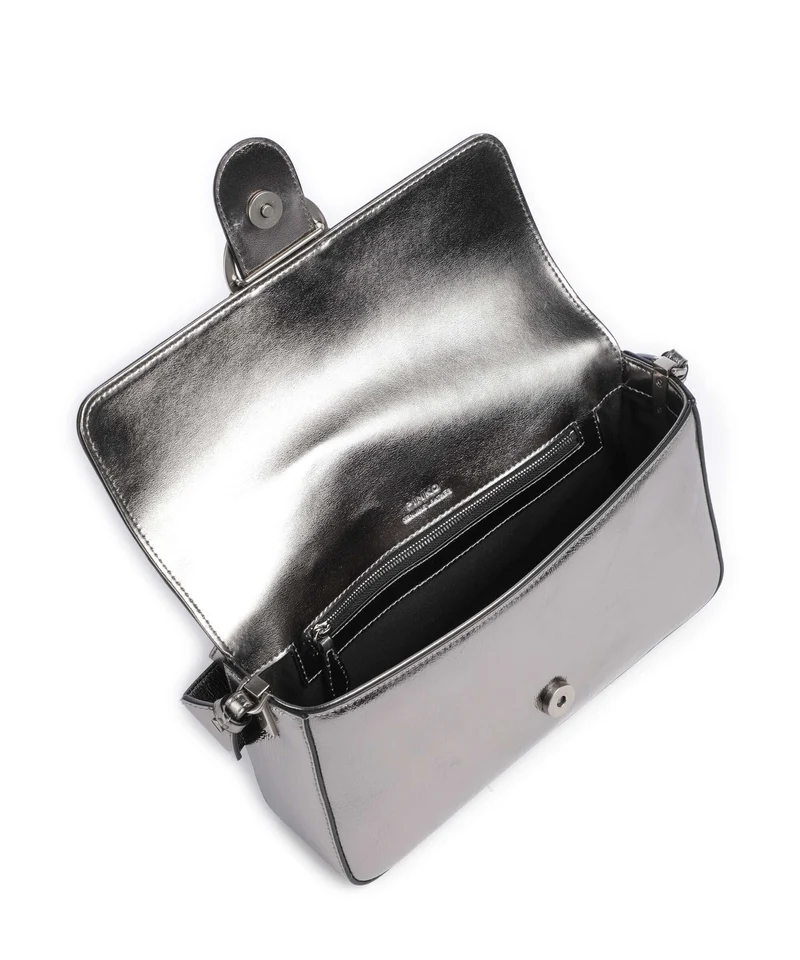 Pinko Love One Classic Slouchy Sac porté épaule antracite/old silver