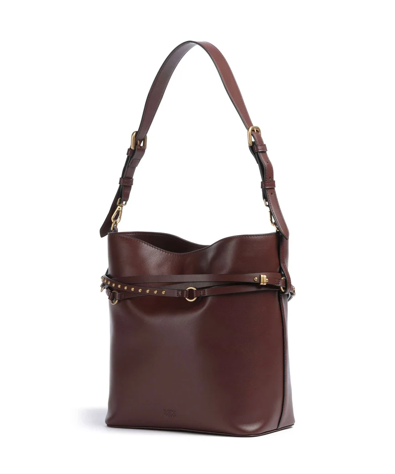 Pinko Belt Classic Sac seau burgundy wine/antique gold