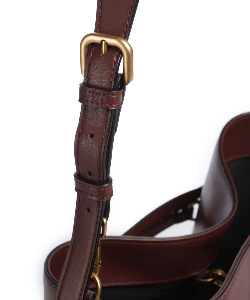 Pinko Belt Classic Sac seau burgundy wine/antique gold