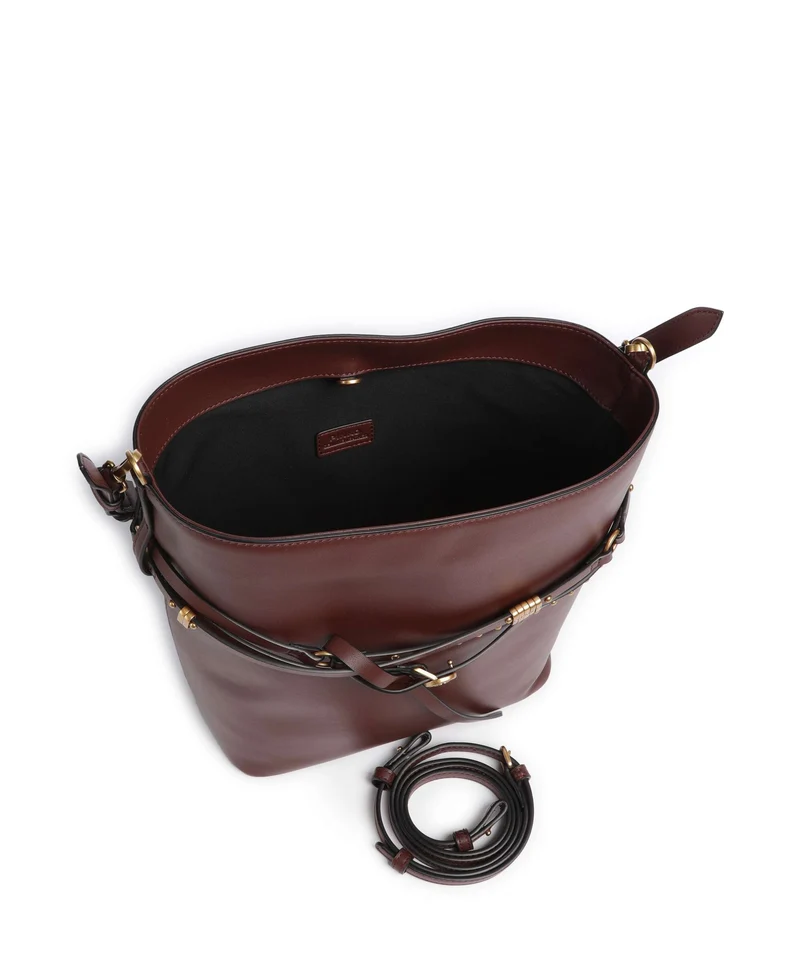 Pinko Belt Classic Sac seau burgundy wine/antique gold