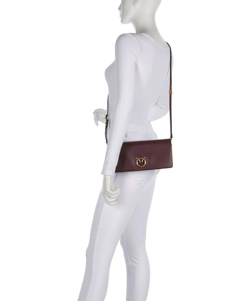 Pinko Click Soft Classic Sac bandoulière burgundy wine/antique gold